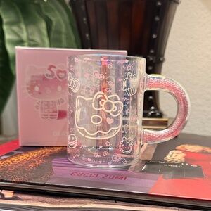 Limited Edition Hello Kitty Cafe Clear Beaded Mug